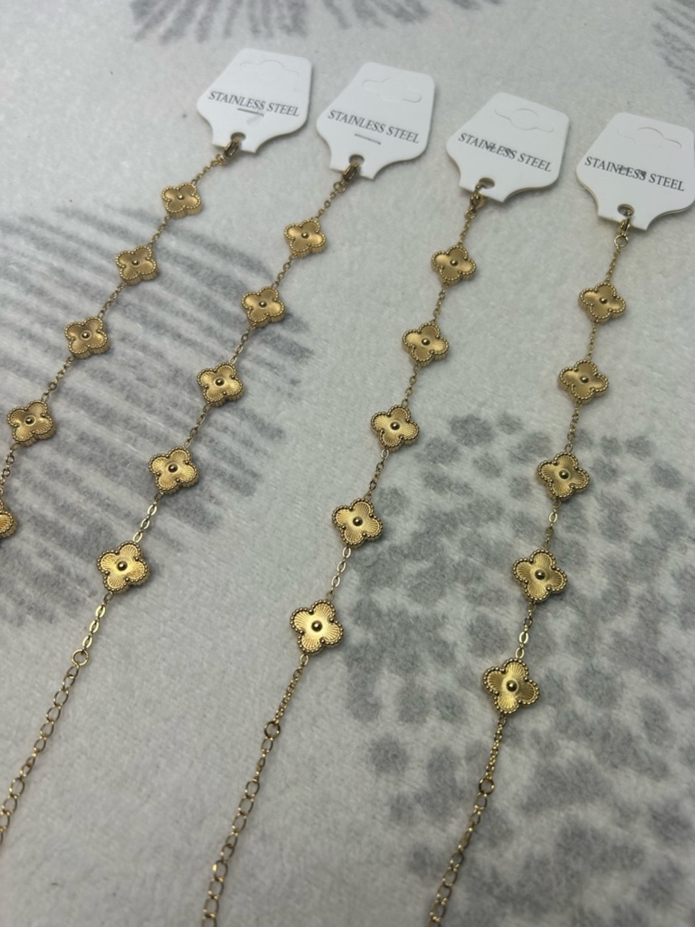 ONLY 1 gold stainless steel clover bracelet